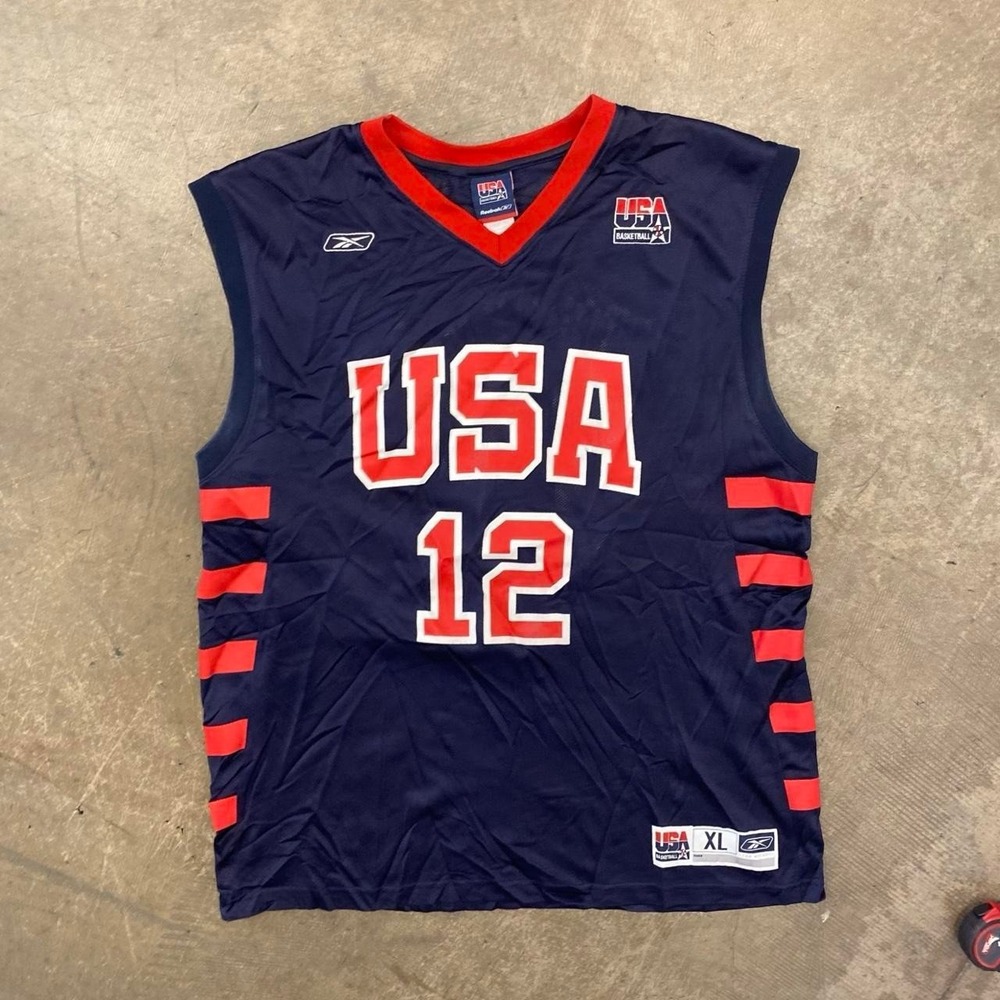 Vintage Amare Stoudemire 12 Team USA 2004 Olympics Reebok Basketball Jersey XL